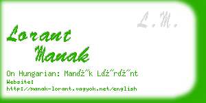 lorant manak business card